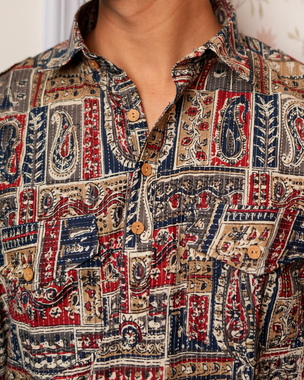 Rangveer - multicolour pathani short kurta for men