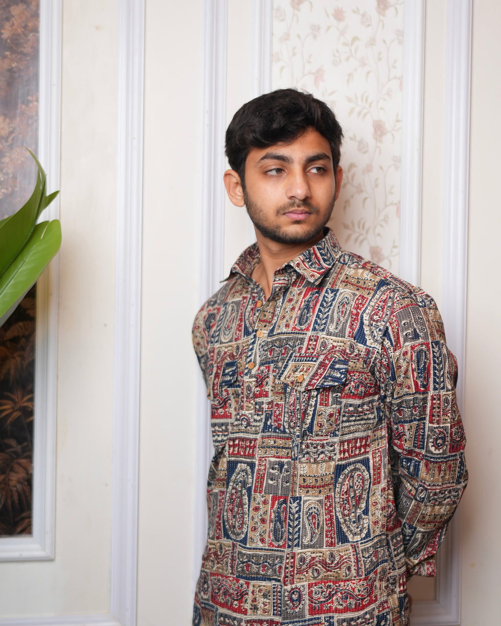 Rangveer - multicolour pathani short kurta for men