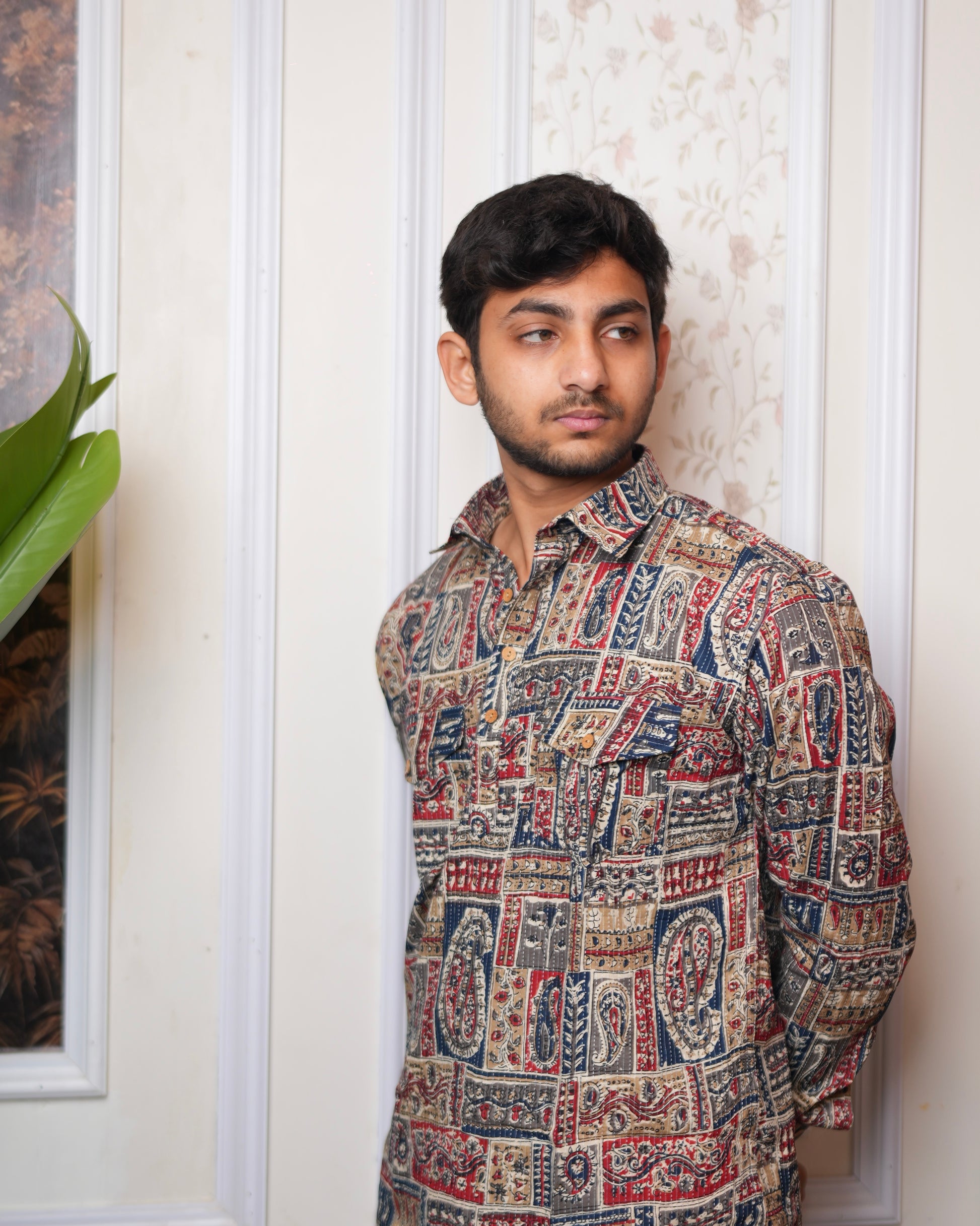 Rangveer - multicolour pathani short kurta for men