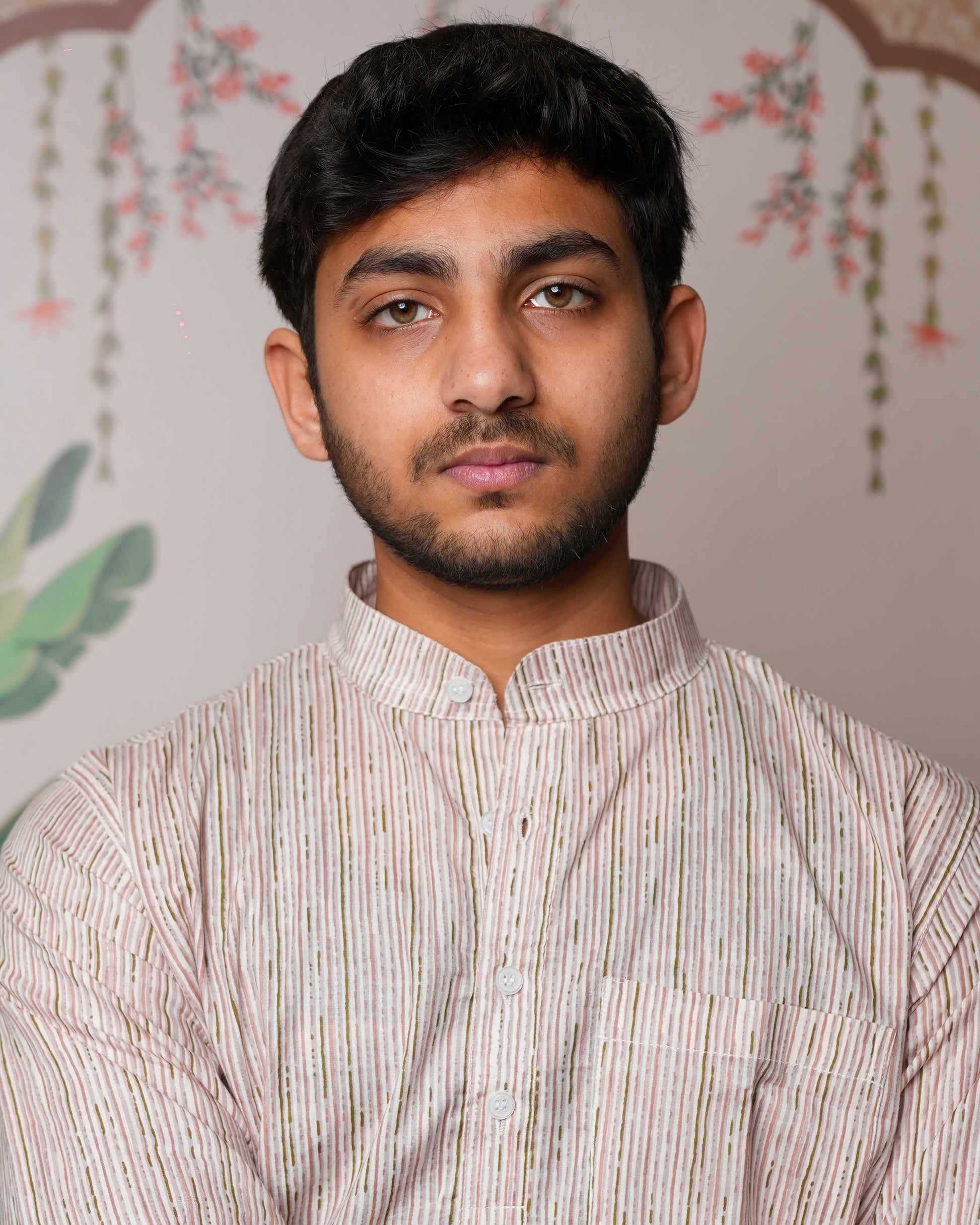 Ekai - minimal stripe short kurta for men