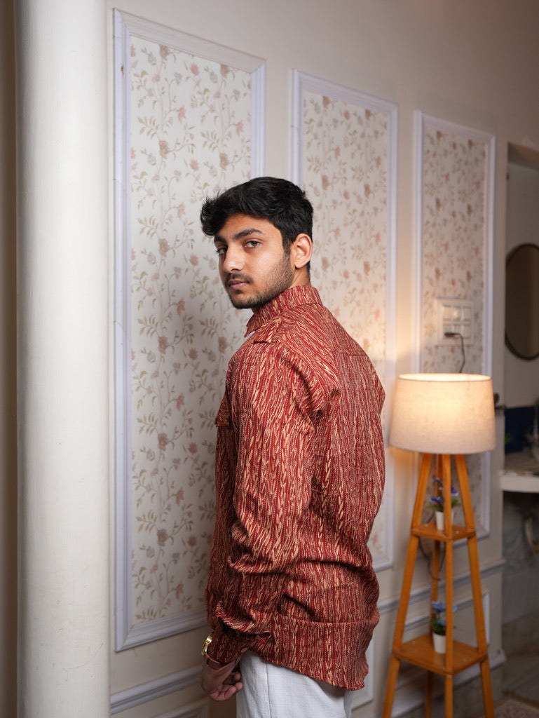 Shahenshah - maroon pathani short kurta kurta for men