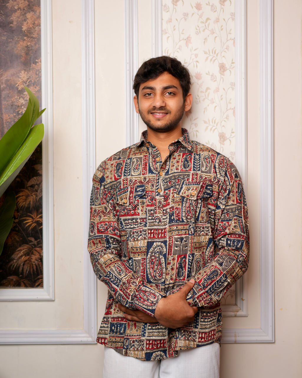 Rangveer - multicolour pathani short kurta for men