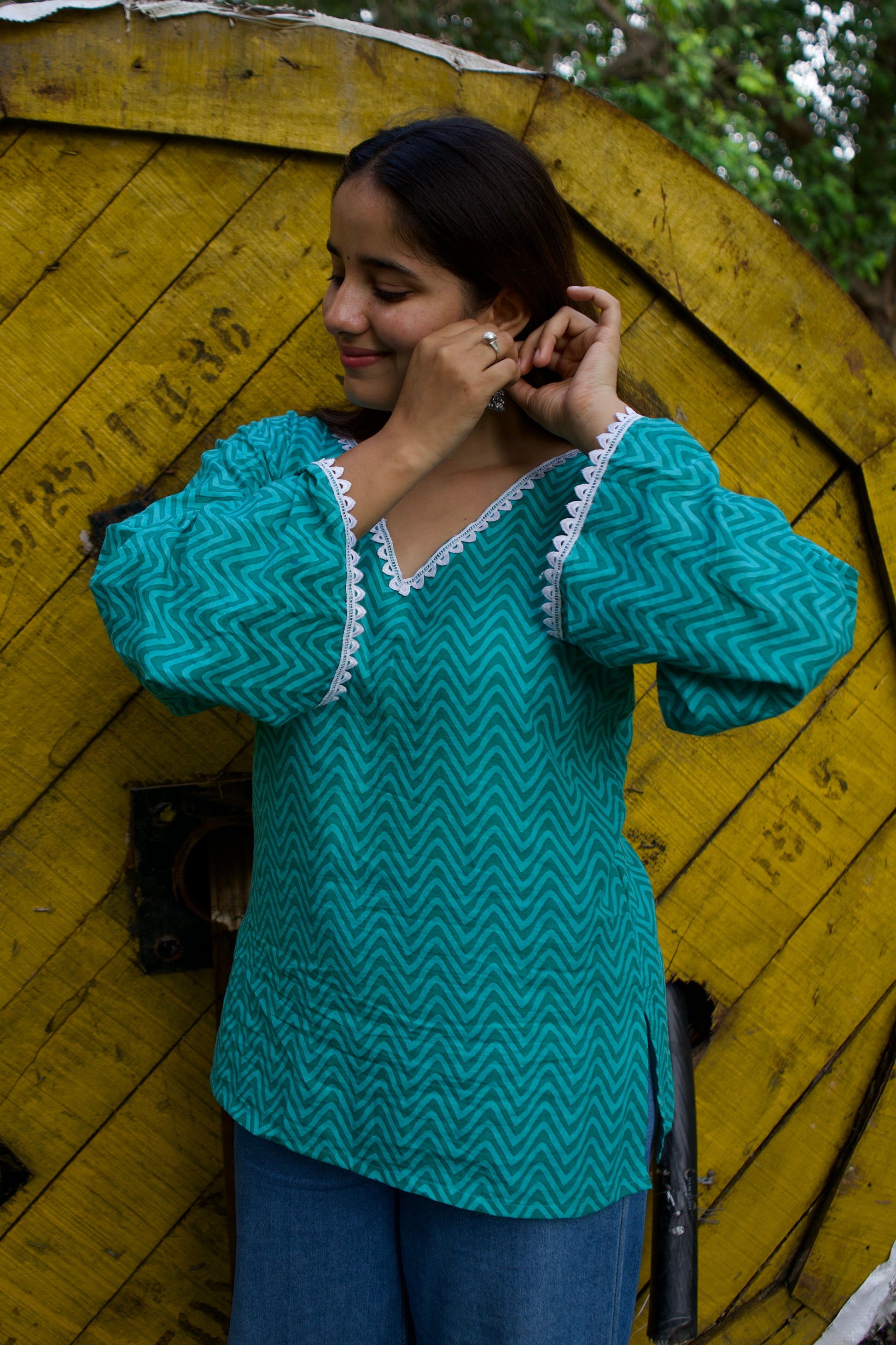 Reva – Floral Sleeves, Flowy Vibes