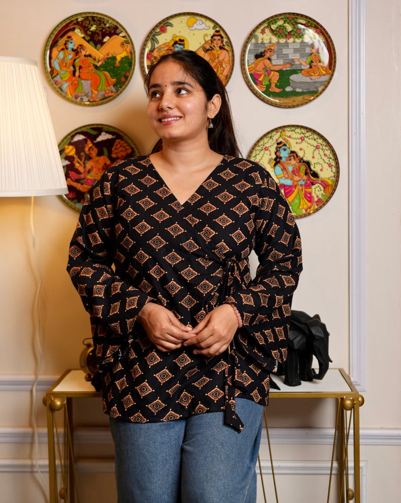 Noor - Black fusion short Kurti for women