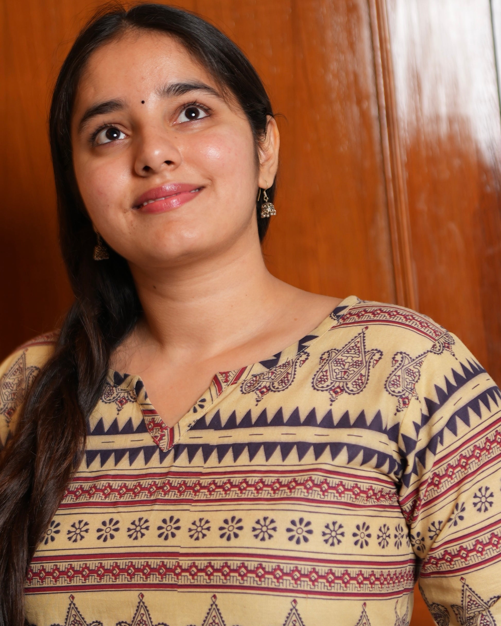 Anika - white print short Kurti for women