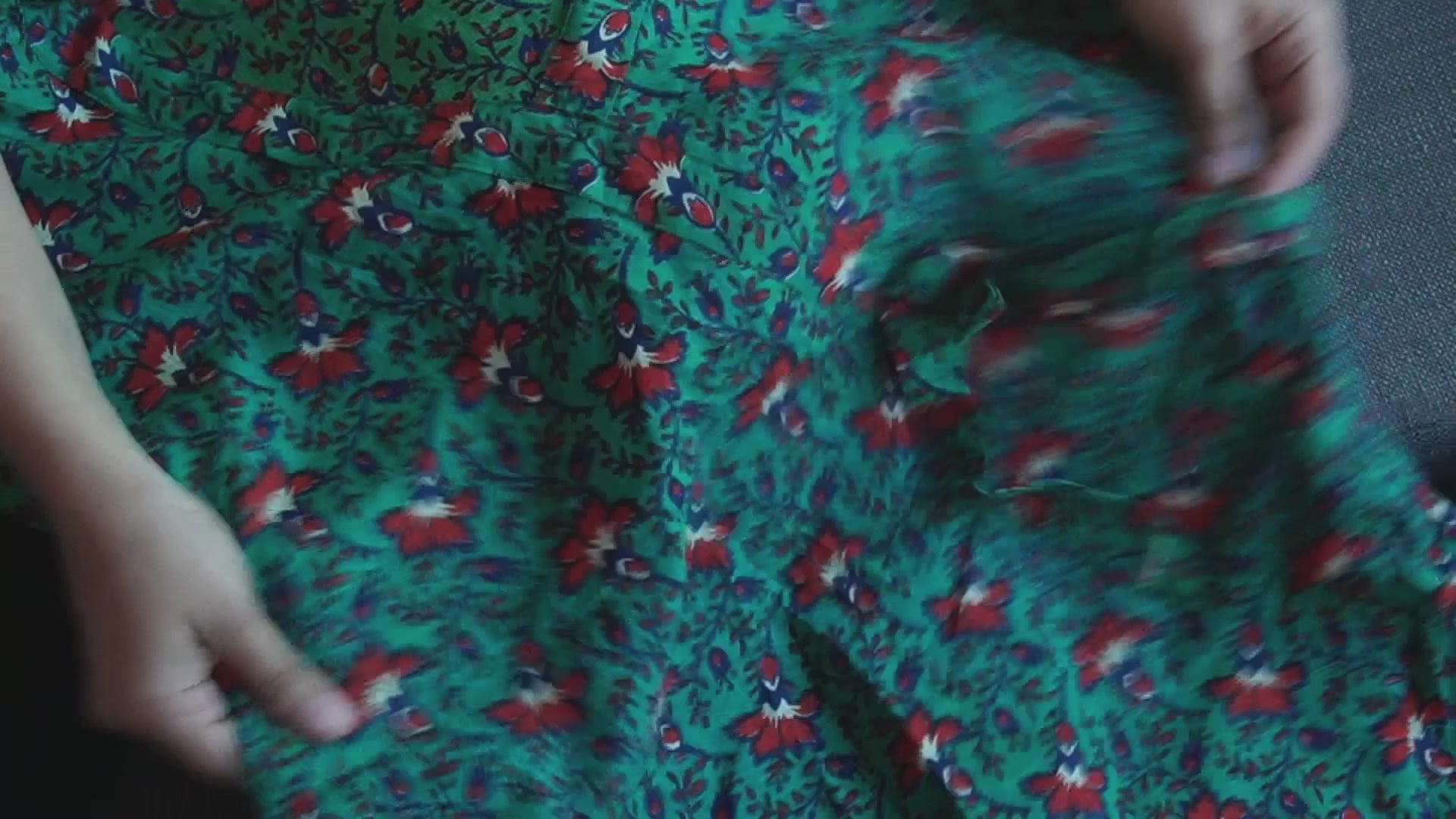 Floral Puff Sleeve Casual Cotton Kurti